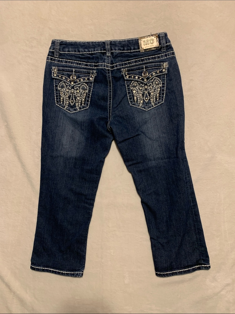 Miss Chic Capri Size 13 rhinestones cropped jeans